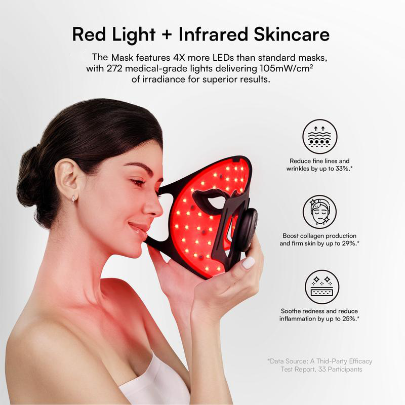 GLOW Wireless LED Face Mask,Portable and Rechargeable