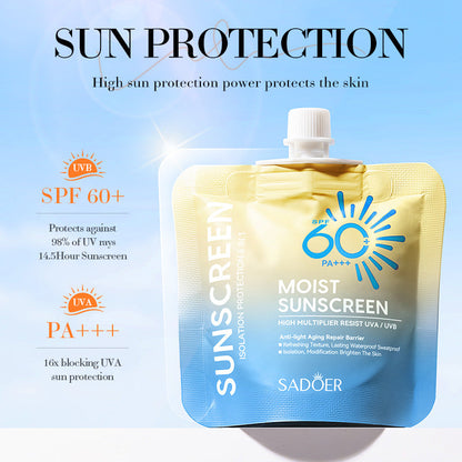 SPA+++Spectrum Sunscreen Face Cream | SPF 60+ Protection & Hydration|Weightless & Refreshing Feel