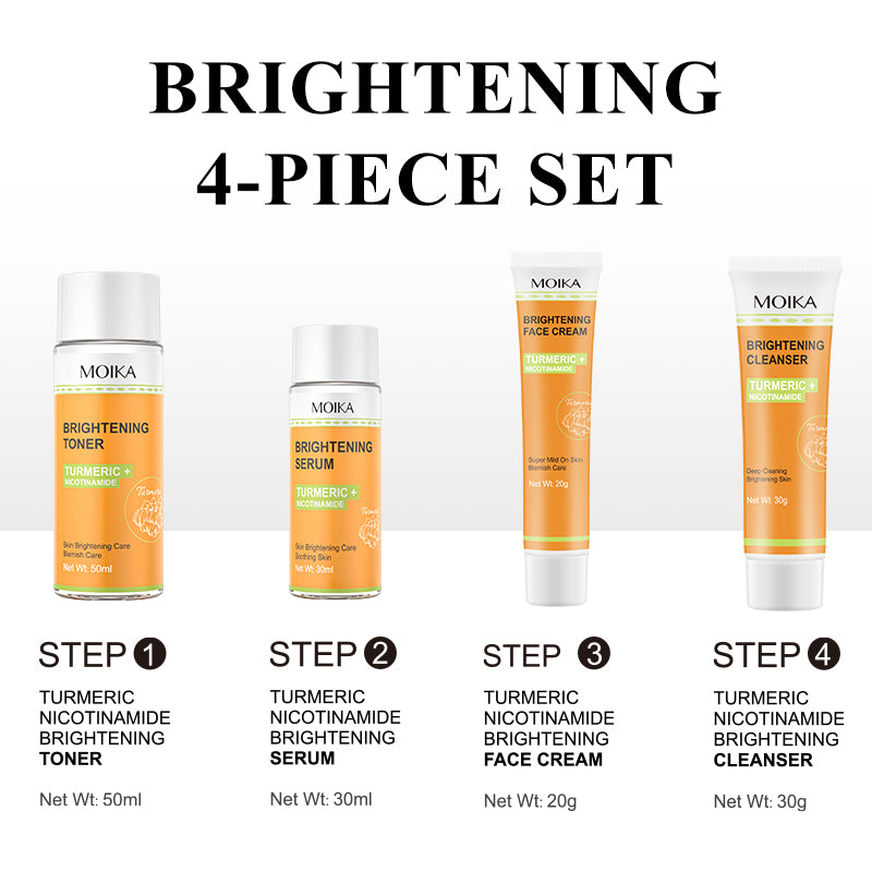 Turmeric + Nicotinamide Brightening Skincare Set - 4-Step Glow Solution