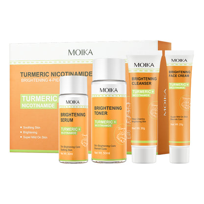 Turmeric + Nicotinamide Brightening Skincare Set - 4-Step Glow Solution