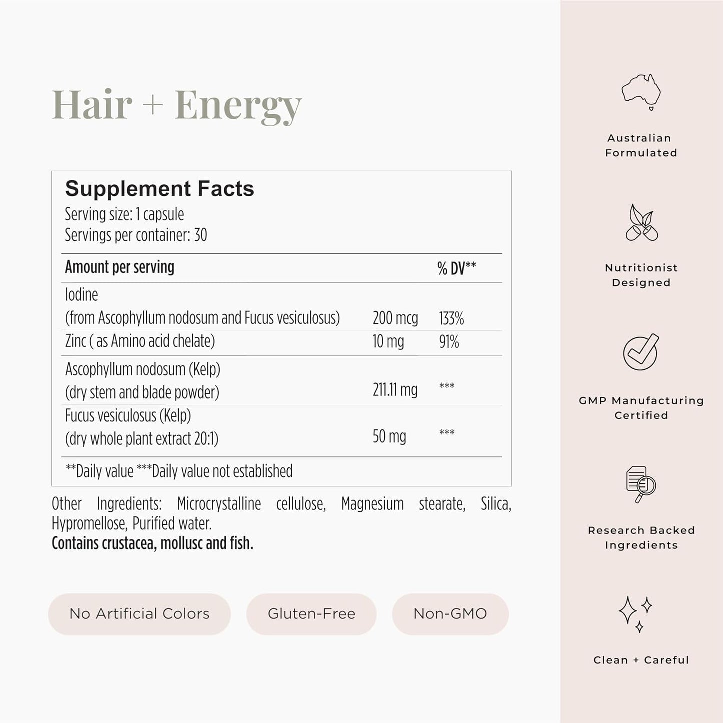 Fórmula Hair + Energy Vitaminas para crescimento capilar 