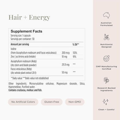 Fórmula Hair + Energy Vitaminas para crescimento capilar 