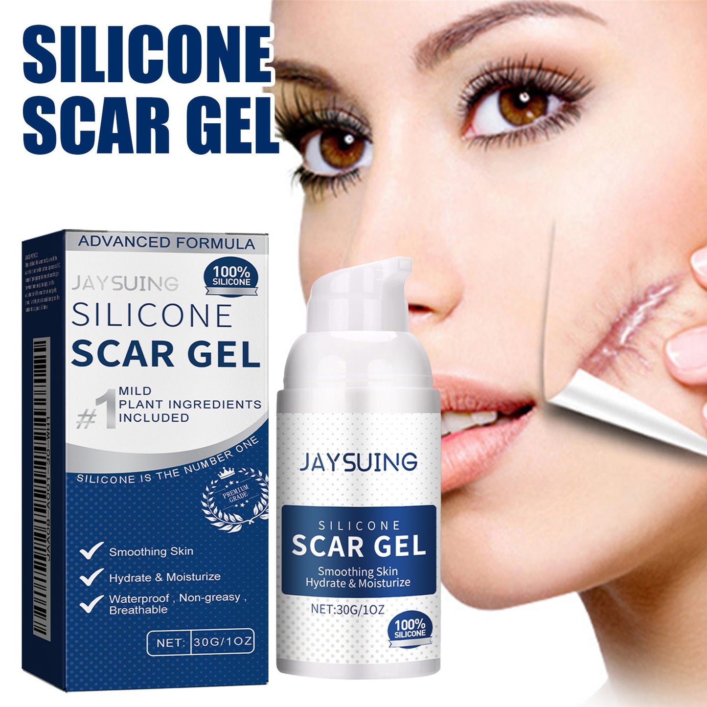 Scar Cream Gel, Advanced Silicone Scar Gel For Keloid, Hypertrophic, Surgical Scars & Stretch Marks